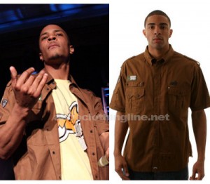 T.I. in an AKOO Brown Salute Shirt.