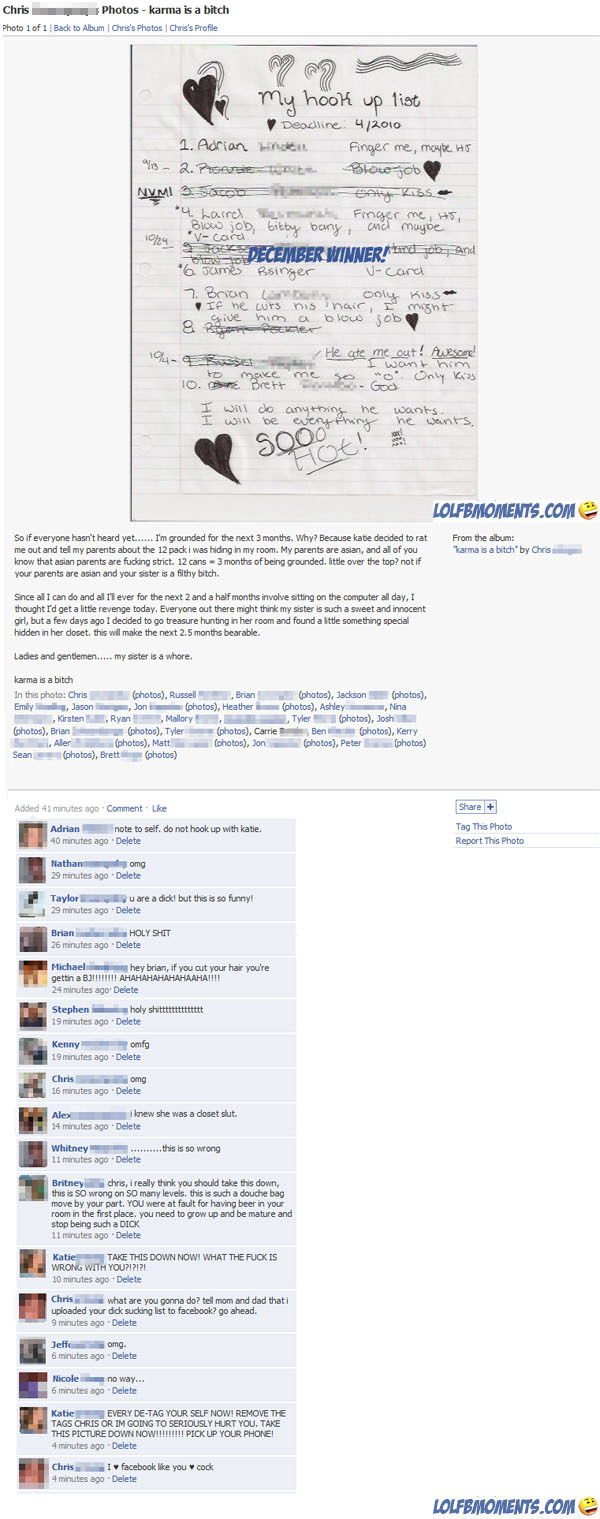 Revenge, Facebook Style: Brother 1, Sister 0