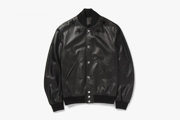 Givenchy Leather-Embroidered Star Baseball Jacket